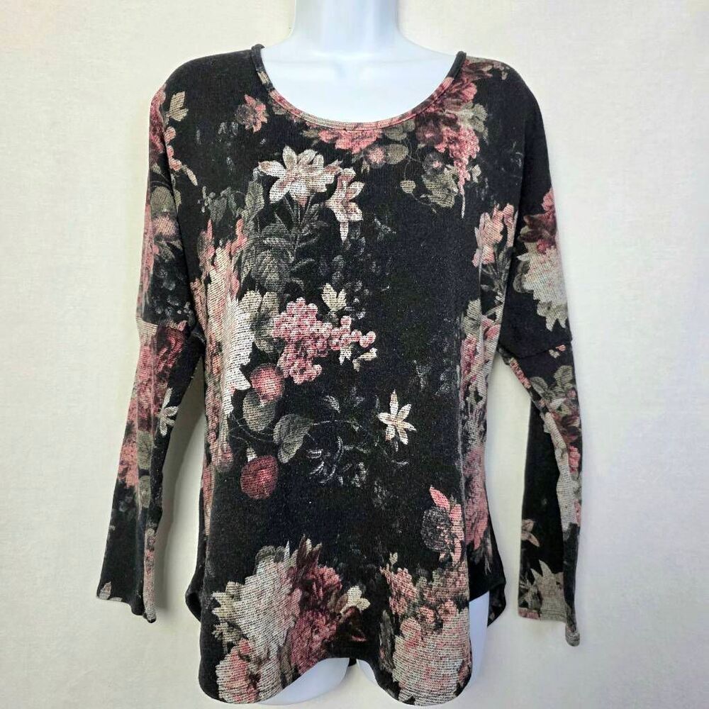 Daytrip Floral Long Sleeve Open Back Top XL